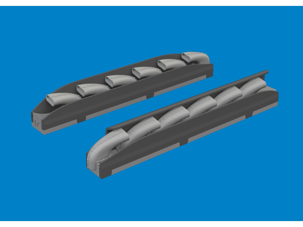 Bf 109K-4 exhaust stacks PRINT 1/32 recommended for KOTARE