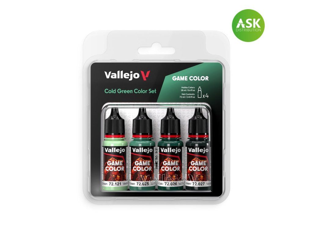 Vallejo Game Color 72383 Cold green Color Set 4 colors (18 ml)