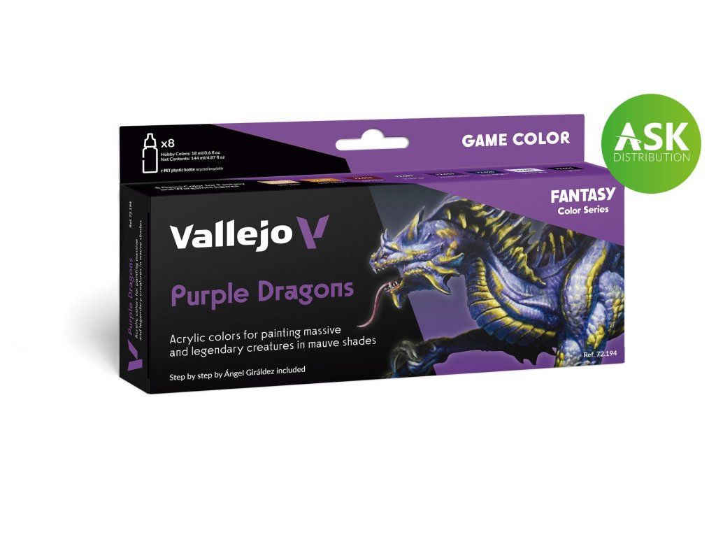 Vallejo Game Color 72194 Purple Dragons 8 colors set (18 ml)