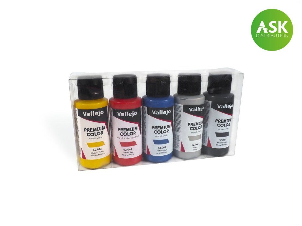 Vallejo Premium Color 62103 Metallic Colors 5 colors set (60 ml)