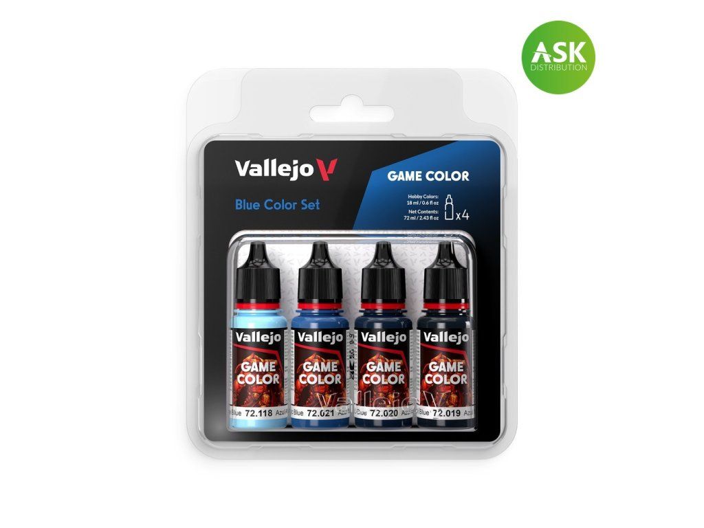 Vallejo Game Color 72376 Blue Color Set 4 colors (18 ml)