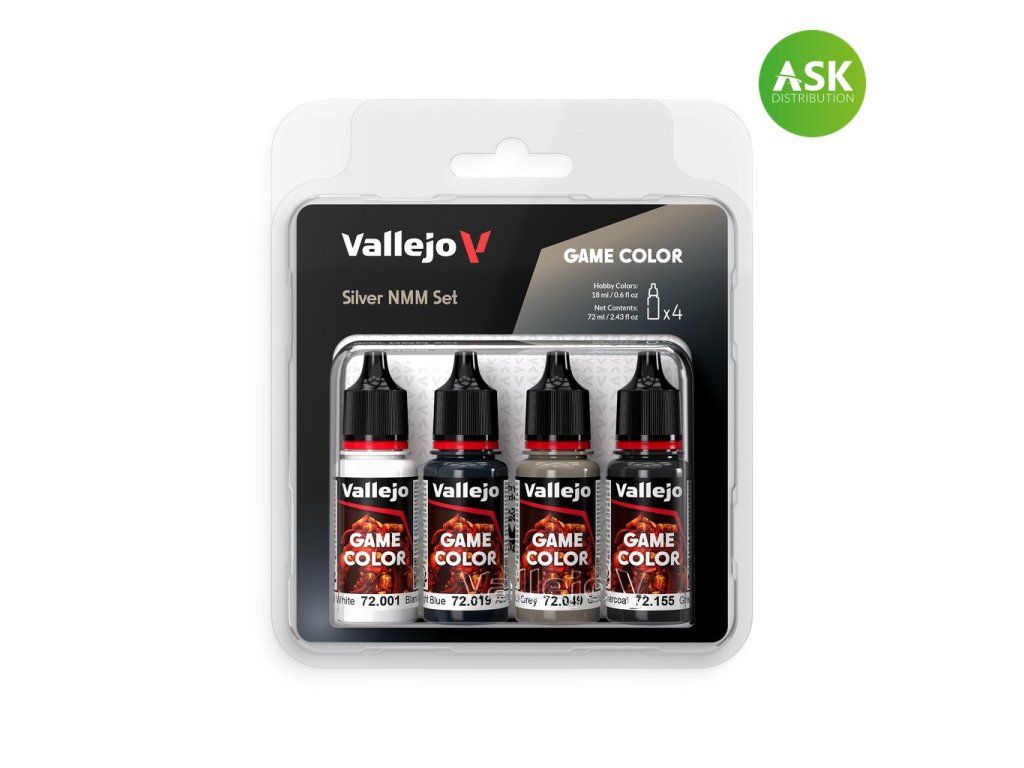 Vallejo Game Color 72394 Silver NMM Set 4 colors (18 ml)