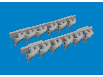 P-39 exhaust stacks fishtail PRINT 1/48 recommended for ARMA HOBBY