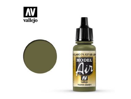 Vallejo Model Air 71137 US Light Green Color (18 ml)