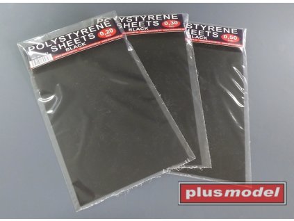 Plastic plates black 0,3 mm 110x190 mm
