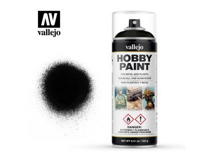 Vallejo Aerosol 28012 Black Primer Basic Primer (400 ml)