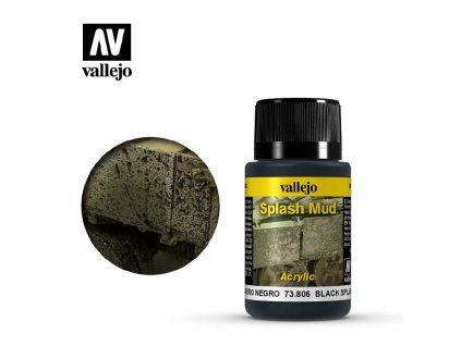 Vallejo Weathering FX 73806 Black Splash Mud Splash Mud (40 ml)