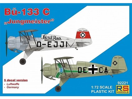 Plastikový model letadla 1/72 Bücker 133 C "Jungmeister" 5 decal v. for Luftwaffe, Germany