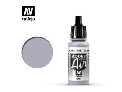 Vallejo Model Air 71063 Silver RLM01 Color (18 ml)