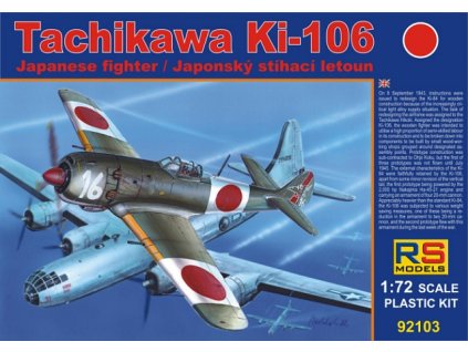 Plastikový model letadla 1/72 Tachikawa Ki-106 2 decal v. for Japan
