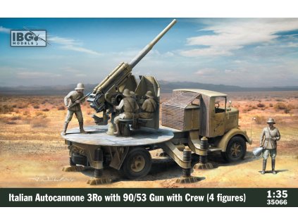 1/35 Italian Autocannone 3Ro with 90/53 Gun and Crew (4 figures)