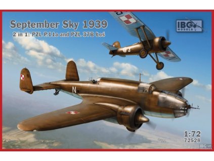 1/72 September Sky 1939: 2 in 1 PZL P.11a and PZL 37B Łoś    