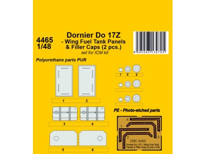 20666 1 48 dornier do 17z wing fuel tank panels filler caps 2 pcs