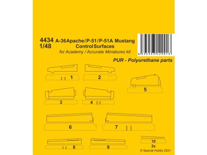 20873 1 48 a 36 apache p 51 p 51a mustang control surfaces