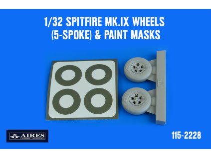 1/32 Spitfire Mk.IX wheels (5-spoke) & paint masks for TAMIYA kit