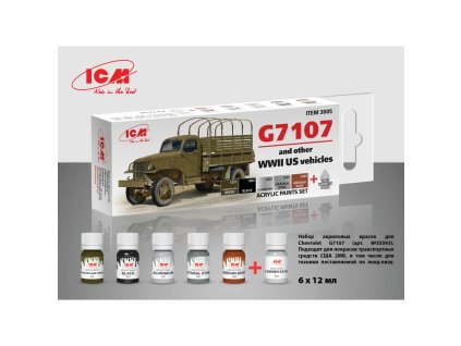 ICM US WWII vehicles (G7107) - acrylic paint set 
6 bottles х 12 ml