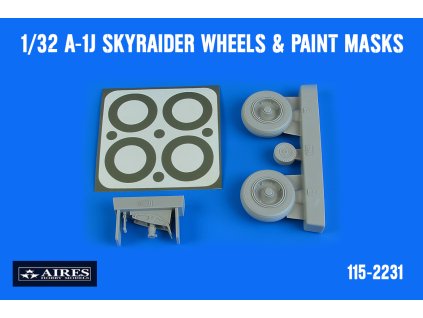 1/32 A-1J Skyraider wheels & paint masks for TRUMPETER kit