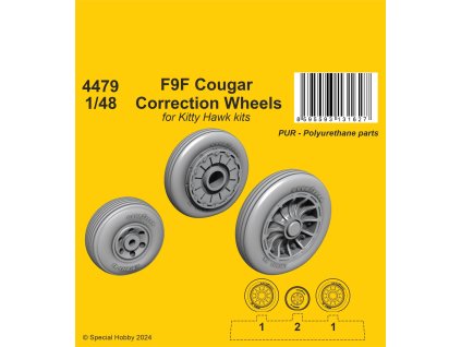 1/48 F9F Cougar Correction Wheels / for Kitty Hawk kits