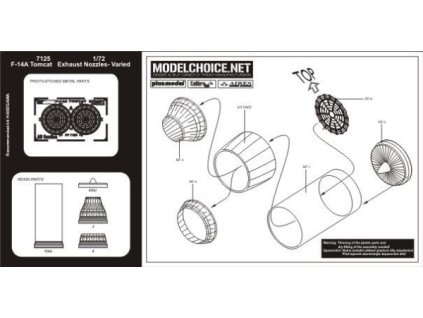 24164 1 72 f 14a tomcat exhaust nozzles varied position hasegawa