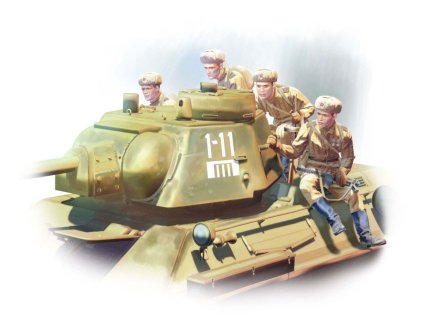 25241 1 35 t 34 76 with soviet tank riders
