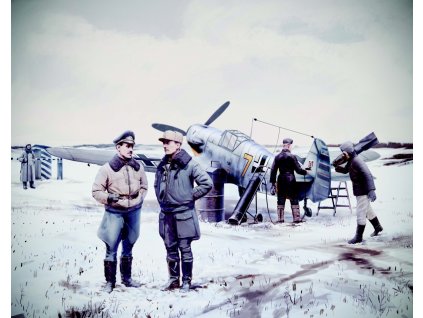 25733 1 48 bf 109f 4 with german luftwaffe personnel