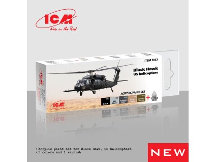 ICM Black Hawk. US helicopters - acrylic paint set 
6 bottles х 12 ml