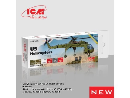 ICM US Helicopters - acrylic paint set 
6 bottles х 12 ml