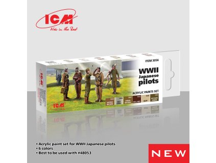 ICM WWII Japanese pilots - acrylic paint set 
6 bottles х 12 ml