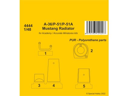 1/48 A-36 Apache / P-51 / P-51A Mustang Radiator