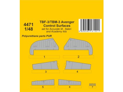 TBF-3/TBM-3 Avenger Control Surfaces 1/48