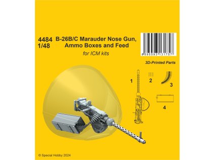 1/48 B-26B/C Marauder Nose Gun, Ammo Boxes and Feed / for ICM kit