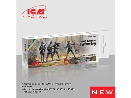 ICM WWI German infantry - acrylic paint set 
6 bottles х 12 ml