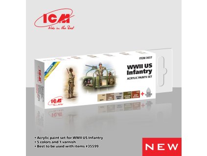 ICM WWII US Infantry - acrylic paint set 
6 bottles х 12 ml