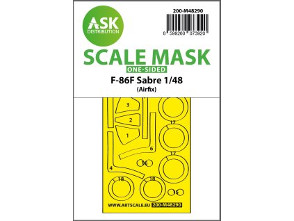 42488 200 m48290 f 86f sabre one sided express fit mask for airfix