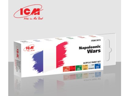 31226 icm napoleonic wars acrylic paint set 6 bottles kh 12 ml