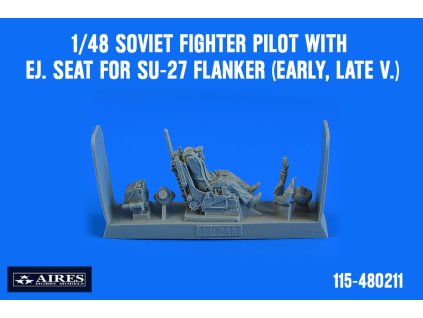 1/48 Soviet Fighter Pilot with ej. Seat for Su-27 Flanker (early, late v.)