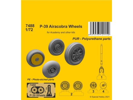 1/72 P-39 Airacobra Wheels and Front Leg