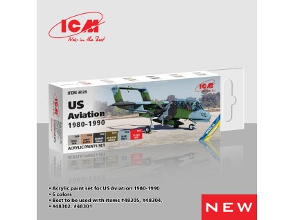 ICM US Aviation 1980 - 1990 - acrylic paint set 
6 bottles х 12 ml