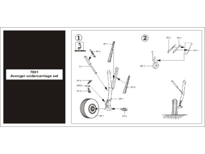 1/72 TBM Avenger undercarriage set for HASEGAWA kit