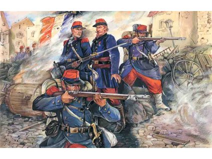 33962 1 35 french line infantry 1870 1871 4 figures 1 officer 3 soldiers