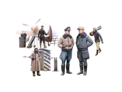 34127 1 48 wwii german luftwaffe pilots and ground personnel in winter uniform 5 figures