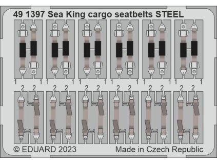 Sea King HU.5 cargo seatbelts STEEL 1/48 recommended for AIRFIX