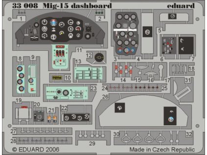 MiG-15 dashboard  1/32 recommended for TRUMPETER