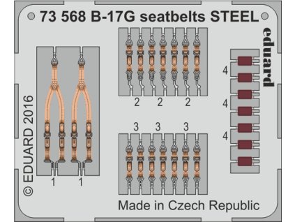 1/72 B-17G seatbelts STEEL for AIRFIX kit