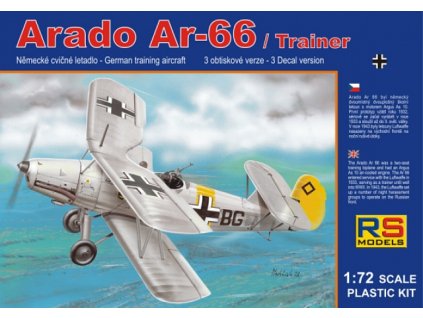 Plastikový model letadla 1/72 Arado 66 Trainer Luftwaffe 3 decal v. for Luftwaffe