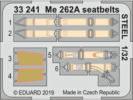 1/32 Me 262A seatbelts STEEL for REVELL kit