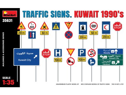 4163 1 35 traffic signs kuwait 1990 s miniart