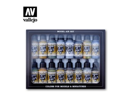 Sada akrylových barev pro Airbrush Vallejo Model Air Set 71185 WWII Usaf Aircraft (16)
