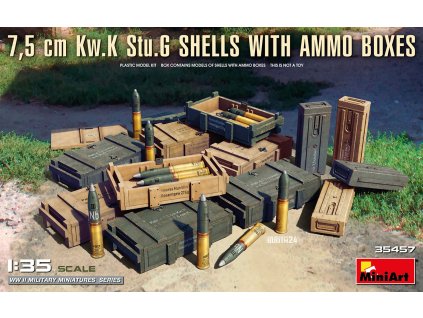 1/35 7,5 cm Kw.K Stu.G SHELLS WITH AMMO BOXES