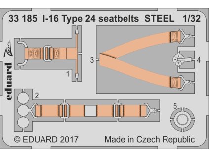 I-16 Type 24 seatbets STEEL 1/32 recommended for ICM